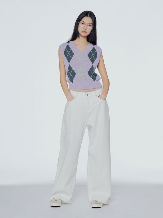 Instantfunk Argyle Knitwear Vest