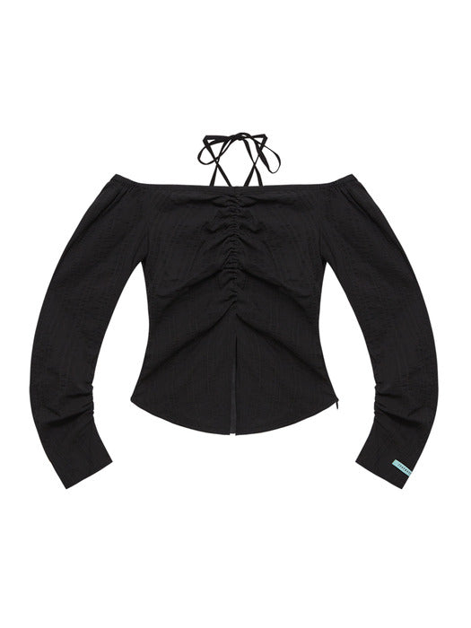 Instantfunk Off-Shoulder Shirring Blouse
