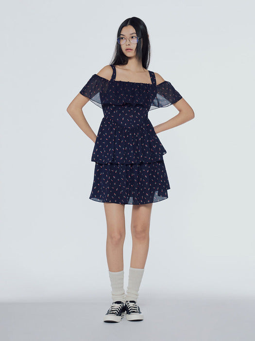 Instantfunk Off-Shoulder Tiered Mini Dress