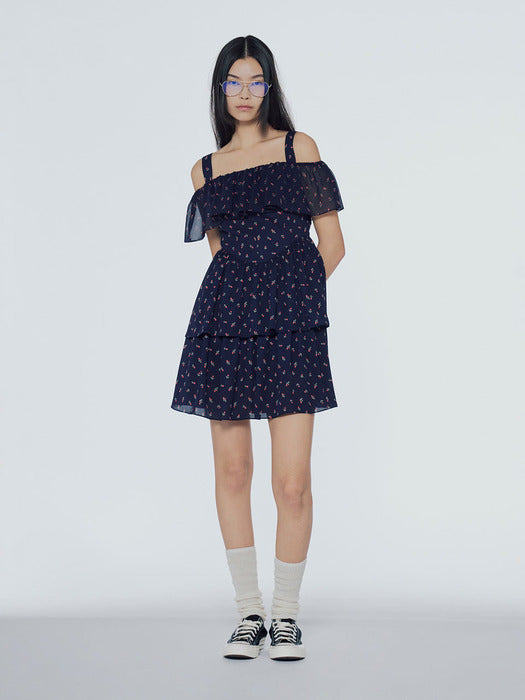 Instantfunk Off-Shoulder Tiered Mini Dress