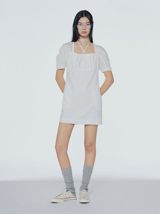 Instantfunk Strap Square Neck Mini Dress