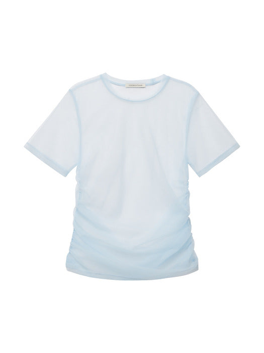 Instantfunk Mesh Shirring T-shirt - Blue