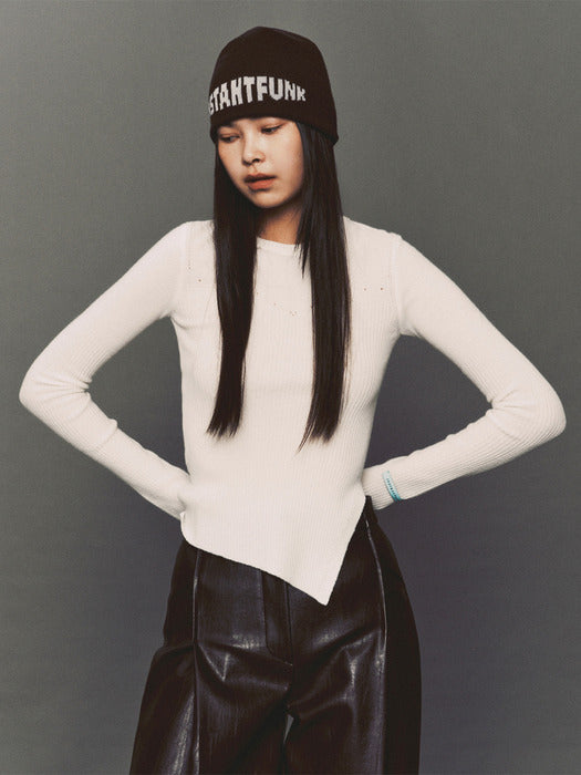 Instantfunk Uneven Slit Long Knitwear