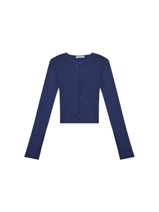 Instantfunk Two-Tone Ribbed Button Cardigan