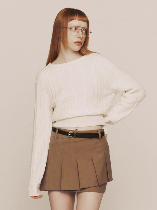 Instantfunk Wool Cable Crop Knitwear