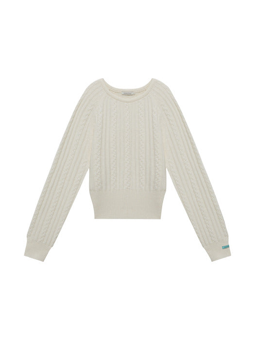 Instantfunk Wool Cable Crop Knitwear