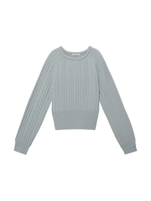 Instantfunk Wool Cable Crop Knitwear