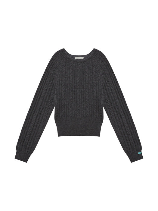 Instantfunk Wool Cable Crop Knitwear