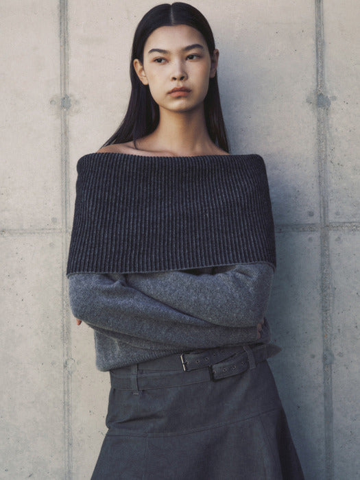 Instantfunk Wool Off-Shoulder Knitwear