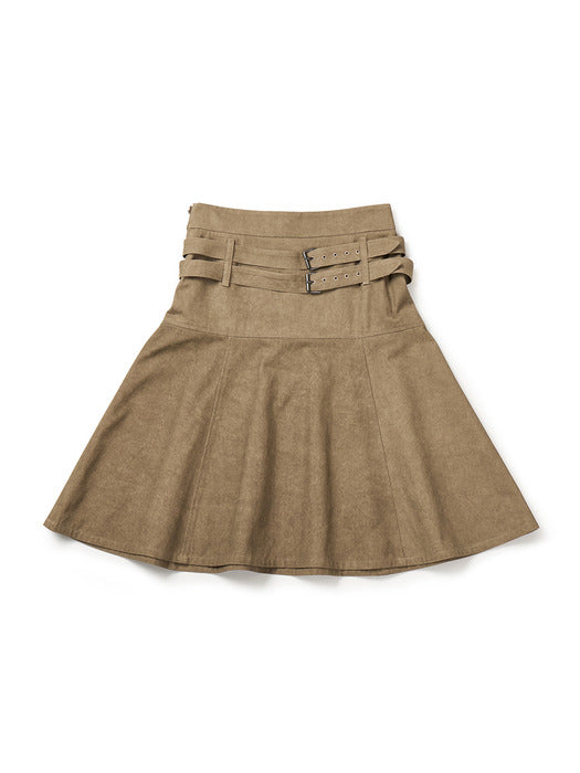 [Instantfunk] Decorative Belt Midi Skirt