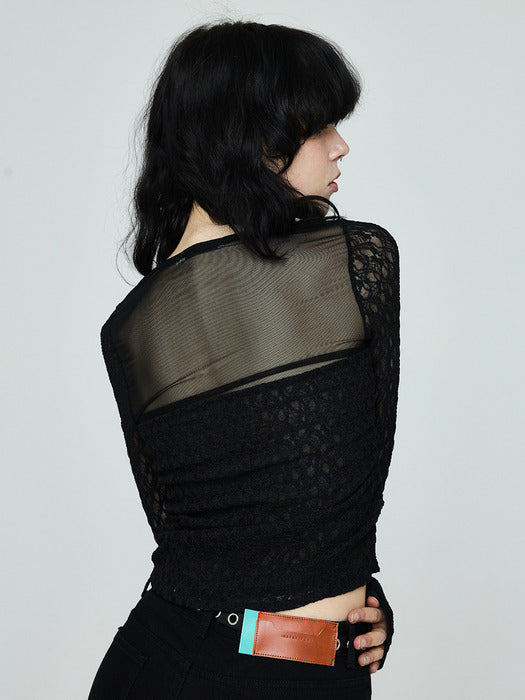 Instantfunk Lace T-shirt - Black