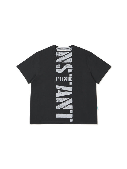 [Instantfunk] Men's Vintage Logo T-shirt - Charcoal