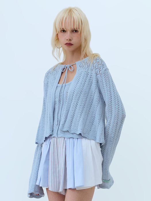 Instantfunk Spring Ribbon Cardigan - Sky Blue