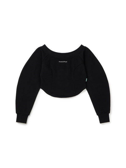 Instantfunk Off-Shoulder Sweatshirt - Black