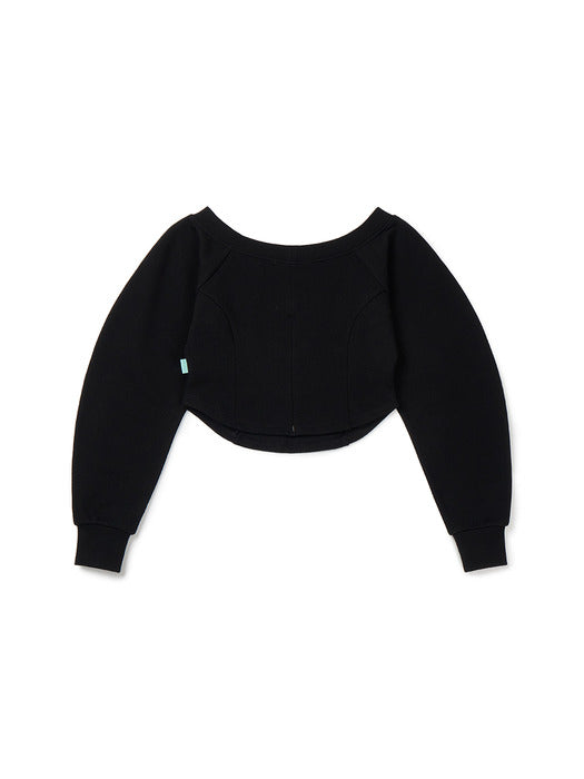 Instantfunk Off-Shoulder Sweatshirt - Black