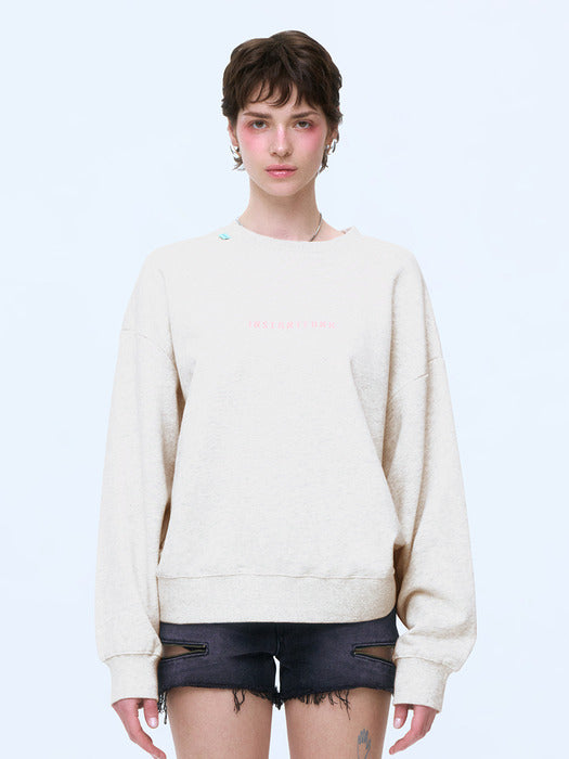 Instantfunk Minilogo Sweatshirt - Oat Gray