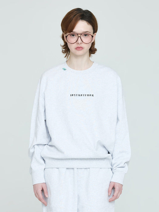 Instantfunk Minilogo Sweatshirt - Melange White