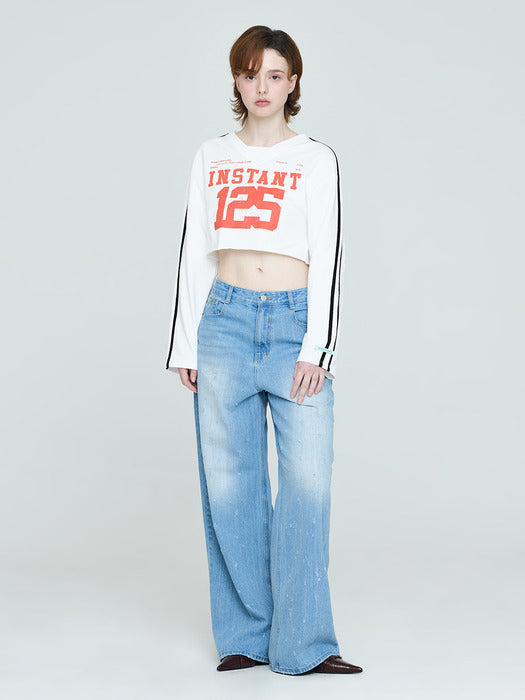 Instantfunk Damaged Wide Pants - Blue