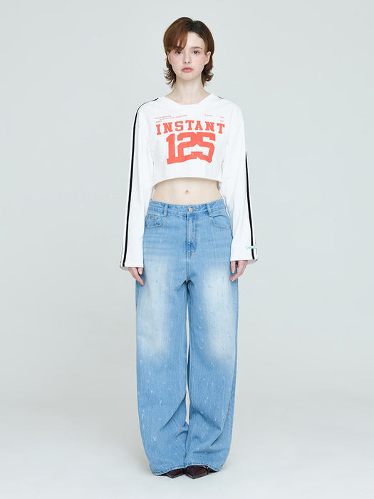 Instantfunk Damaged Wide Pants - Blue
