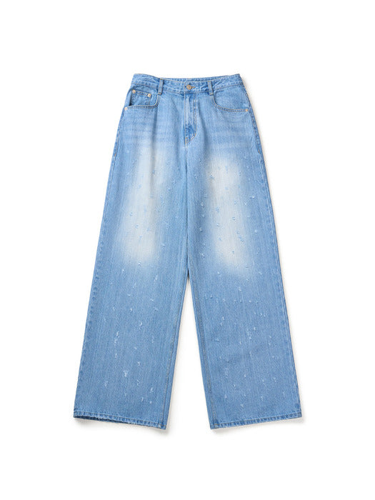 Instantfunk Damaged Wide Pants - Blue