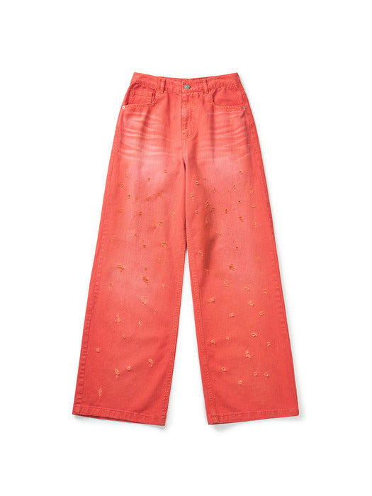 Instantfunk Damaged Wide Pants - Orange