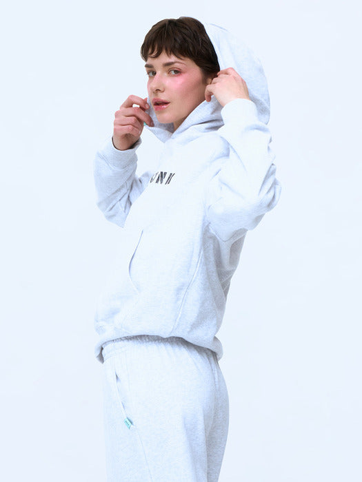 Instantfunk Big Logo Sweat Hoodie - Melange White