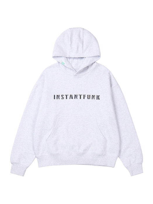 Instantfunk Big Logo Sweat Hoodie - Melange White