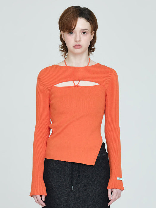 Instantfunk Ribbon Diagonal Knitwear - Orange