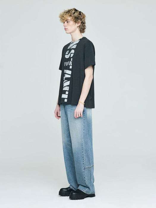 Instantfunk Line Denim Pants - Light Blue