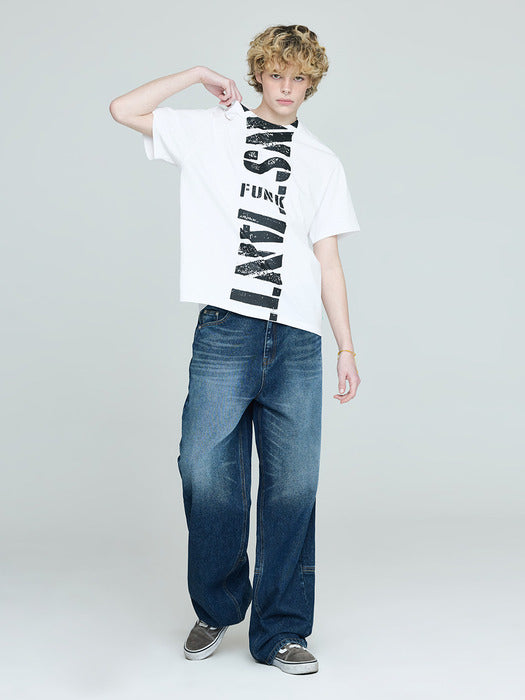 Instantfunk Line Denim Pants - Blue