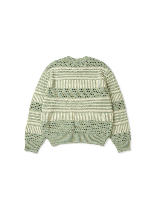 Instantfunk Men's Color Block Knitwear - Light Green