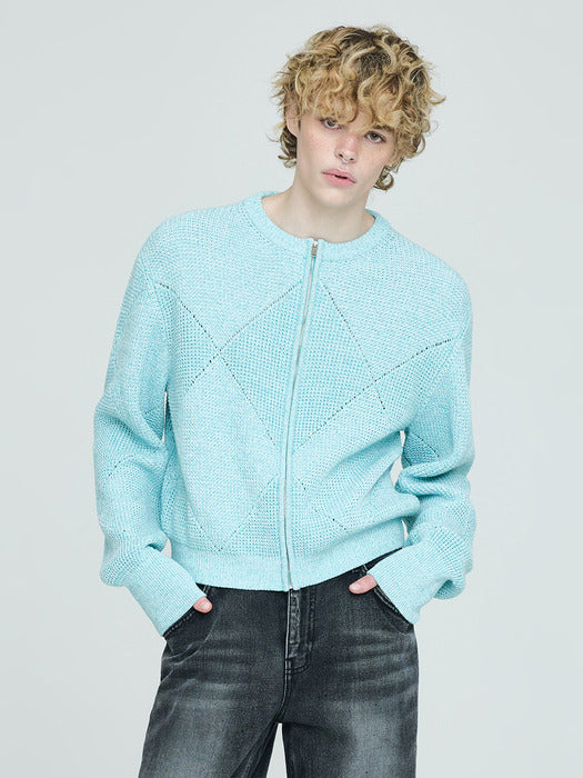 Instantfunk Men's Zip-Up Cardigan - Mint