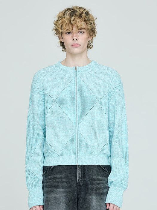 Instantfunk Men's Zip-Up Cardigan - Mint