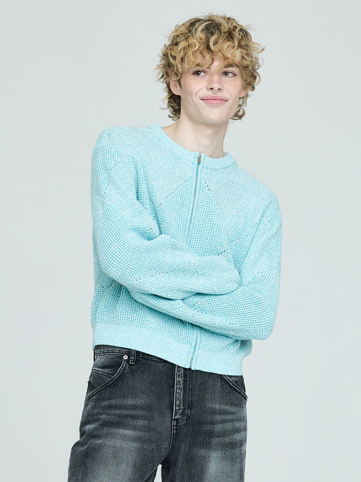 Instantfunk Men's Zip-Up Cardigan - Mint