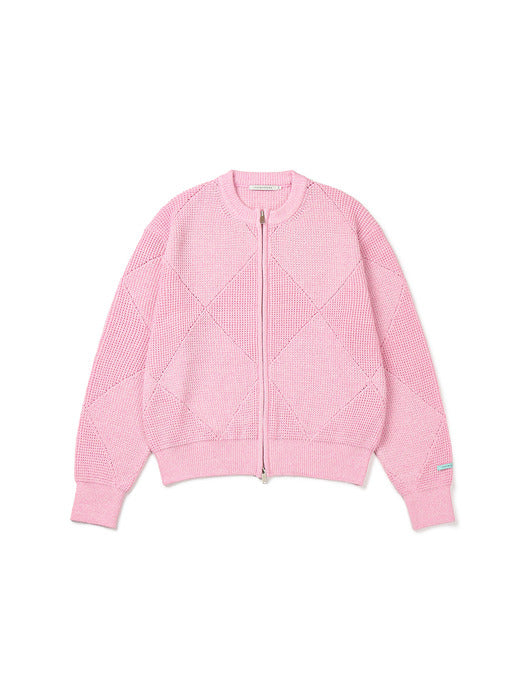 Instantfunk Men's Zip-Up Cardigan - Pink