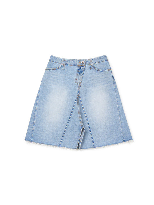 [Instantfunk] Midi Denim Skirt - Light Blue