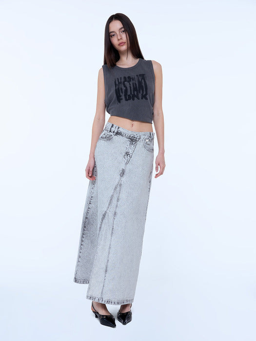 Instantfunk Vintage Washed Skirt - Gray