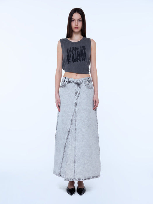 Instantfunk Vintage Washed Skirt - Gray