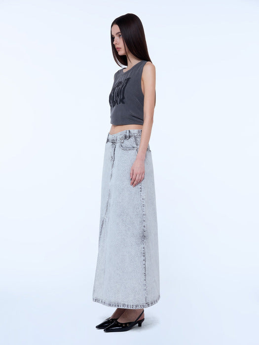 Instantfunk Vintage Washed Skirt - Gray