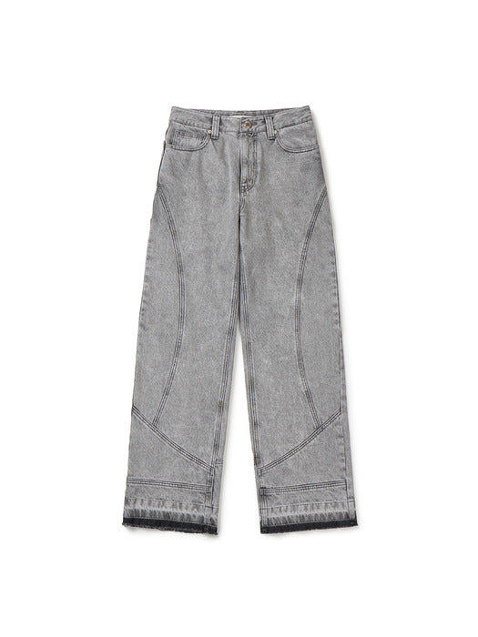 Instantfunk Semi-Wide Denim Pants - Gray