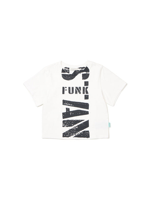 [Instantfunk] Crop Vintage Logo T-shirt - White