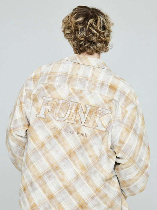 Instantfunk Logo Check Shirt - Beige