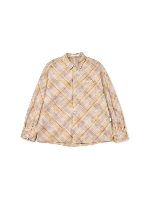 Instantfunk Logo Check Shirt - Beige
