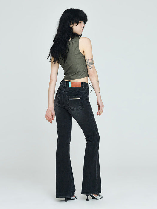 Instantfunk Two-Button Bootcut Pants - Black