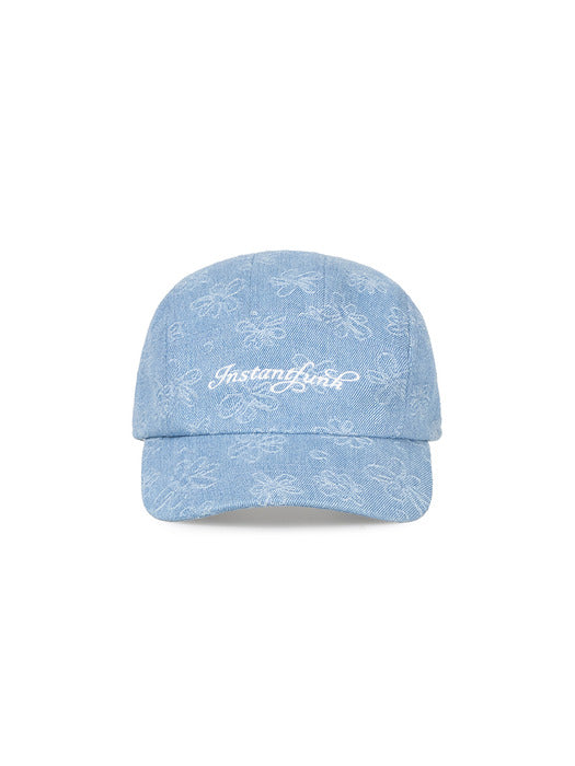 Instantfunk Denim Flower Camp Cap - Indigo Blue
