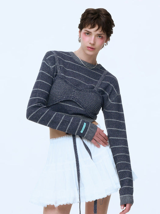 Instantfunk Knit Bustier - Navy