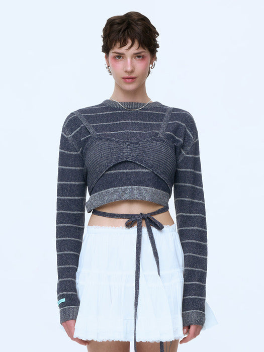 Instantfunk Knit Bustier - Navy