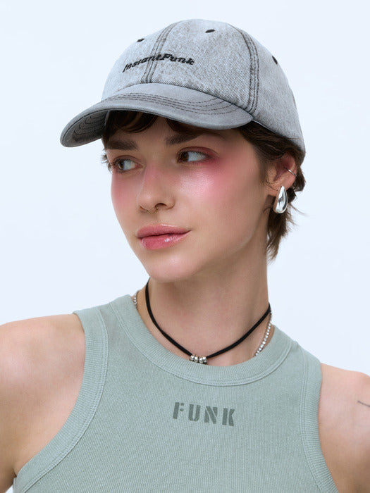 Instantfunk Washed Embroidered Ball Cap - Gray