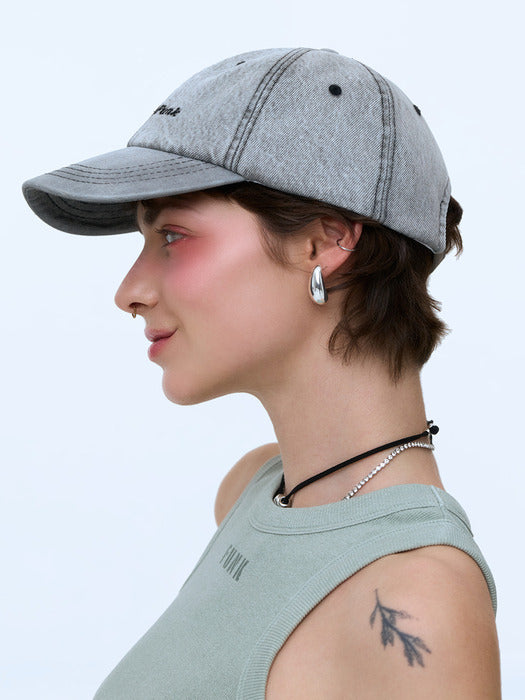 Instantfunk Washed Embroidered Ball Cap - Gray