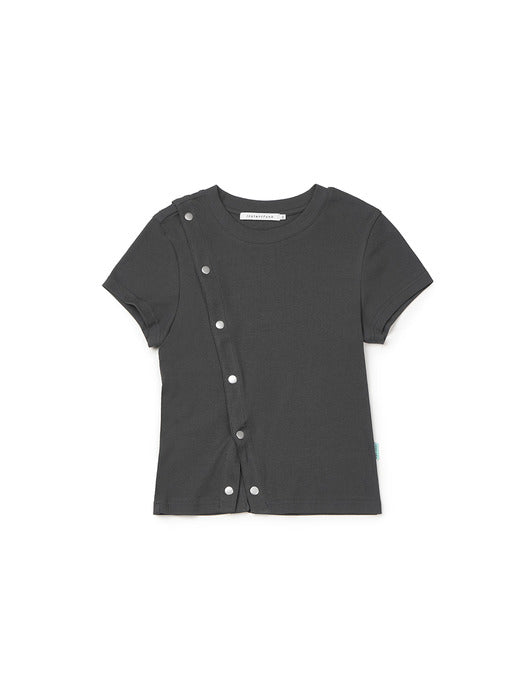 Instantfunk Snap Button T-shirt - Charcoal